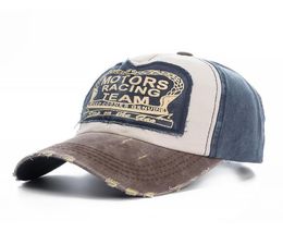 High Quality Washed Cotton Damage Baseball Cap Motor Snapback Hat Hip Hop Dad Hats For Men Women Grinding Multicolor Bone8112166