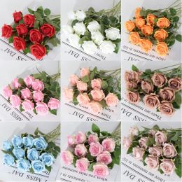 Single Stem Rose Flowers Red Pink Purple Blue Valentine Wedding Centrepieces Proposal Engagement Anniversary Home Decoration LL