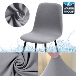 Waterproof Bar Chair Cover High Elasticity Covers Chair Short Back Dining Chair Slipcovers For Kitchen Home Furniture Protector