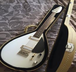 Custom Shop Hutchins Brian Jones Teardrop Signature Vintage White Electric Guitar Super Rare Short Scale Travel Guitar7949702