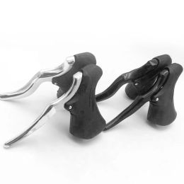 1 Pair Road Bike Drop Bar Double Handle Brake Levers Racing Bicycle Fixed Gear Dual-control Handbrakes