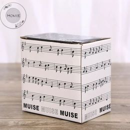HOMIE 300ML Creative Music Tea Cup Stave Note Piano Key Board Shape Handle Ceramics Mug with cup Lid Christmas gift