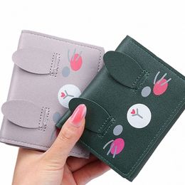 vintage Fi Lovely Kawaii Carto Cute Student Holder Cat Pattern Women's Coin Purse Korean Style Wallet T1BU#