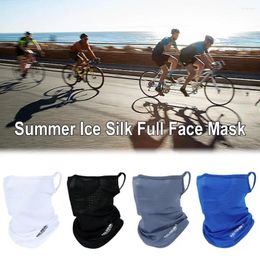 Bandanas Summer Silk Full Face Mask Balaclava Breathable Scarf Cover Neck Wrap Headwear Sun Protection Coolskin