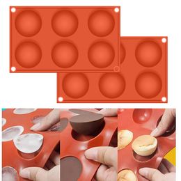 6 Hole Hot Cocoa Boom Moulds Half Sphere chocolate bomb silicone Moulds with brush Ice/Cake/Pastry Mould forms for chocolate