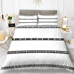 Stripe Duvet Cover Set Black White Pattern Simple Design Polyester Comforter Cover King Queen Twin Size for Kids Teens Aduls