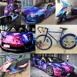 2pcs 50*150 Beautiful Galaxy Painting Car Body Film PVC Starry Sky Vinyl Wrap Auto Interior Styling Stickers for Home Wall Use