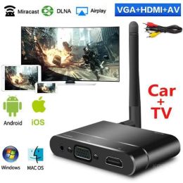 Box Wireless HDMIcompatible Home Car Miracast Airplay VGA + RCA AV Tv Stick Mirror Screen Mirroring Wifi Display Dongle TV Sticks