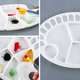 17Wells Plastic Paint Tray Palette Oval Shape Non-Stick Easy Clean Artist Paint Mixing Tray Palette for Kid Adult Artist Student