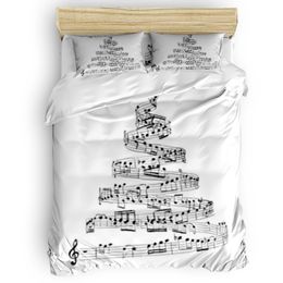 Christmas Tree Musical Notes Duvet Cover King Size Queen Size Quilt Cover Set Bedclothes Comforter Single Bedding Sets