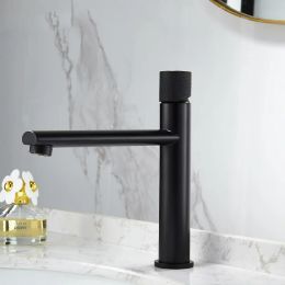 Tuqiu Bathroom Faucet Brushed Gold Brass Bathroom Basin Faucet Cold And Hot Water Mixer Sink Tap Deck Mounted Black/Nickel Tap