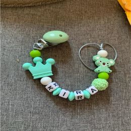 Personalised Name Silicone Koala Beads Pacifier Clip Colourful Dummy Chain for Baby Teething Soother Chew Toy