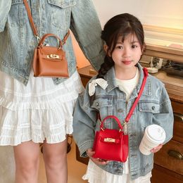 Children square handbags kids metals buckle single shoulder bags fashion girls candy Colour PU leather messenger bag Z7435