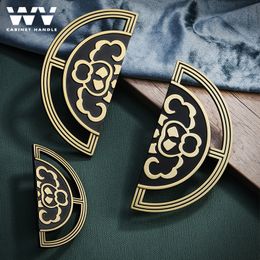 WV Semicircle Luxury Kitchen Cabinet Storage Door Handles Gold Dressers Drawer Closet Wardrobe Handle 32mm64mm Knobs Hardware