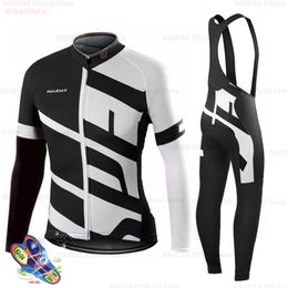 Raudax-Long Sleeve Cycling Jersey, Triathlon, Mountain Bike, Bib Pant Set, Spring, Summer, Autumn, Sports Clothing