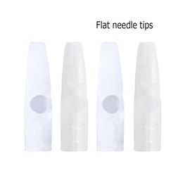 50pcs Flat Needle Tips Transparent/ White Flat Needle Caps For Permanent Makeup Mosaic/Dragon/Merlin Tattoo Machine