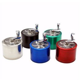 4-layer Tobacco Grinder Manual Herbal Herb Mill Spice Crusher Smoke Grinder Crusher Hand Crank Smoking Accessory