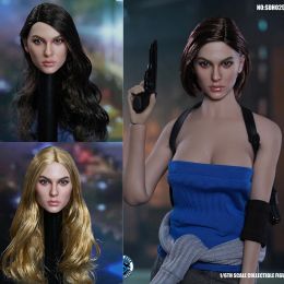 SUPER DUCK SDH025 1/6 Scale Russian Beauty Head Sculpture SWAT Jill valentine Head Carved Sculpt Model for 12 inches Suntan Body