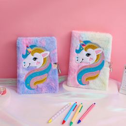 Kawaii Notebook with Lock Journal Unicorn Diary Notepad Planner Stationery Girl Sketchbook Agenda Organizer Sketch Note Book Kit