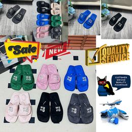 2024 Top Quality Slippers Designer Sandals Luxury Women Velvet rhinestone Velcro tape GAI party Soft Room Platform offical slider Free shipping