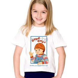 T-shirts Cartoon Print Good Guys Chucky Children T-shirts Kids Summer Funny Short Sleeve Tee shirt Boys/Girls Tops Baby Clothing 240410