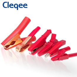 Cleqee 15A 30A 100A Alligator Clip Insulated Crocodile Clamps Adapter Battery Clip Fits for Welding / 4mm Banana Plug Test Lead