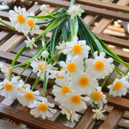 Daisy Artificial Flowers Outdoor UV Resistant Fake Plant Windowbox Greenery Plastic Bushes Indoor Wedding Balcony Decoration