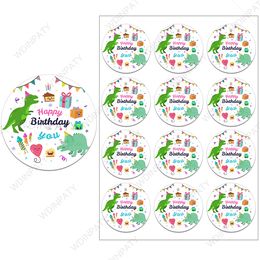 Dinosaur Theme Party Dinosaur Stickers Happy Birthday Sticker Labels Decorations Kids Jungle Party Supplies