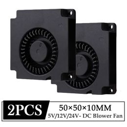 Cooling 2Pcs Gdstime DC 5V 12V 24V Cooling Fan 50x50x10mm Exhaust Brushless 50mm 3D Printer Cooler Fan 5cm 50mmx10mm Turbo Blower Fan