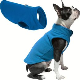 Dog Apparel Fleece Vest Sweater Warm Pullover Jacket With O-Ring Leash - Winter Small Coat