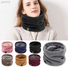 Scarves Fashion Women Men Knitted Neck Warmer Solid Colour Winter Soft Face Mask Scarves Wool Knitted Thick Warm Neck Scarves 240410