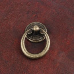 Circle Drawer Handles Bronze Black Ring Zinc Alloy Door Handles Pulls Cabinet Dresser Cupboard Drawer Knobs For Furniture Retro