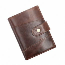 retro Men's Wallet Short Cowhide RFID Anti Theft Genuine Leather Wallet Busin Card Holder Mey Bag Purse Man Z9Yt#