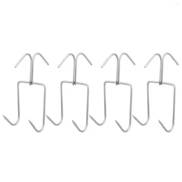 Hooks 4pcs Stainless Steel Double Metal Bacon Hanger Roast Duck Smoker Grill Processing Butcher