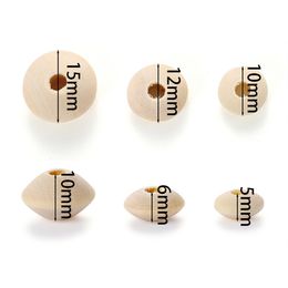 100/200Pcs Natural Wood Spacer Beads Flat Wooden Beads for DIY Bracelet Necklace Earrings Jewellery Making Accessories