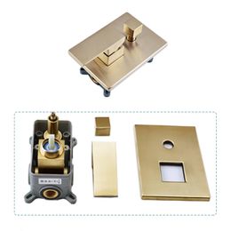 3 Ways Shower Faucet Mixing Valve Concealed Wall Mount Box Diverter Brass Embedded Valve Grey Chrome Black Gold 3 Way Function