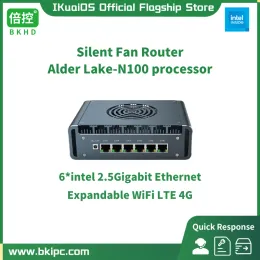 Routers IKuaiOS G31F Alder LakeN100 Silent Fan Network Security Firewall Router Mini Host 6x2.5GE i226v Pfsense CE 2.7 MikrotikOS v7