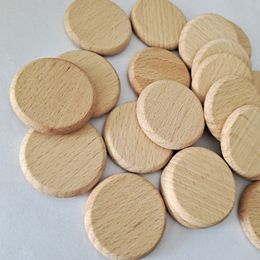 Natural Round Wooden Pieces Unfinished Wood Slices, DIY Craft Ornaments, Circle Wood Chips Material Supplies Decoration, 10Pcs