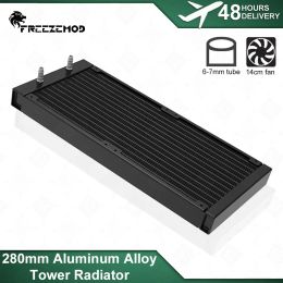 Cooling 280mm Aluminium Radiator FREEZEMOD PC Water Cooler Liquid Cooling 14 Waterways 22mm Wide Wave Fin for 14CM Fan SRLP22280