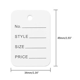 517F 1000 Pcs Pre-Printed Perforated Price Tags Merchandise Marking Tags Clothes Price Label for Clothes Retail Store