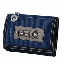 teens Nyl Trifold Casual Gray Wallet for Male Men Women Young Novelty Mey Bag Purse Zipped Coin ID Card Holder Pocket U7HM#