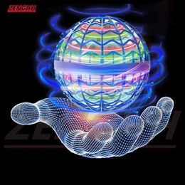 LED Flying Toys Original Product Fly Ball Hover Ball LED Light Rotating Fly Ball Toy Flying Drone Ball 2023 Indoor and Outdoor Childrens Gift 240410