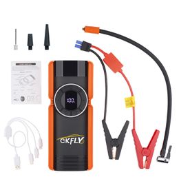 GKFLY 1000A Jump Starter 4 in 1 Air Compressor Power Bank Portable Battery For Car Emergency Booster Starting Device LED Lights