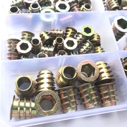 Zinc Alloy Thread For Wood Insert Nuts E-Nut M4 M5 M6 M8 M10 Metal Hex Socket Allen Head Embedded Insert Nut for Wood Furniture