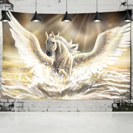 Fantasy Pegasus Animal Tapestry Flying Horse Wall Hanging Wall Tapestry Hippie Wall Carpets Dorm Decor Psychedelic Home Tapestry