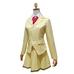 Anime WataMote Tomoko Kuroki Cosplay Costume Women Girls Lovely Yellow Jk Skirt Uniform Outfits Halloween Carnival Party Suit