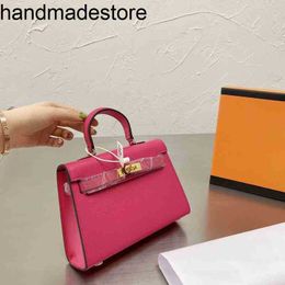 Kl Designer Handbags Leather Factory Outlet Luxurys Handbag 24k Hardware Distribution Pony Scarf 22cm