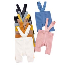 Toddler Infant Kids Suspender Pantyhose Spring Summer Baby Girls Boys Solid Knitted High Waist Bandage Overalls Shorts Leggings