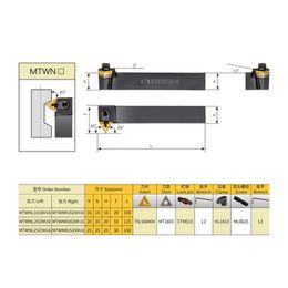 1PC MTWNR1616H16 MTWNR2020K16 MTWNR2525M16 MTWNL1616H16 MTWNL2020K16 External Turning Tool Holder MTWNR MTWNL CNC Lathe Tool