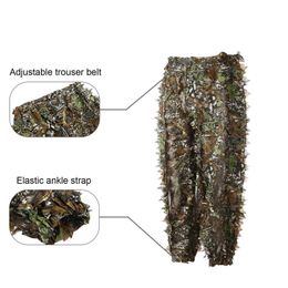 Outdoor Ghillie Suit Camouflage Clothes Jungle Suit CS Training Leaves Clothing Hunting Suit Pants Hooded Jacket Two-piece